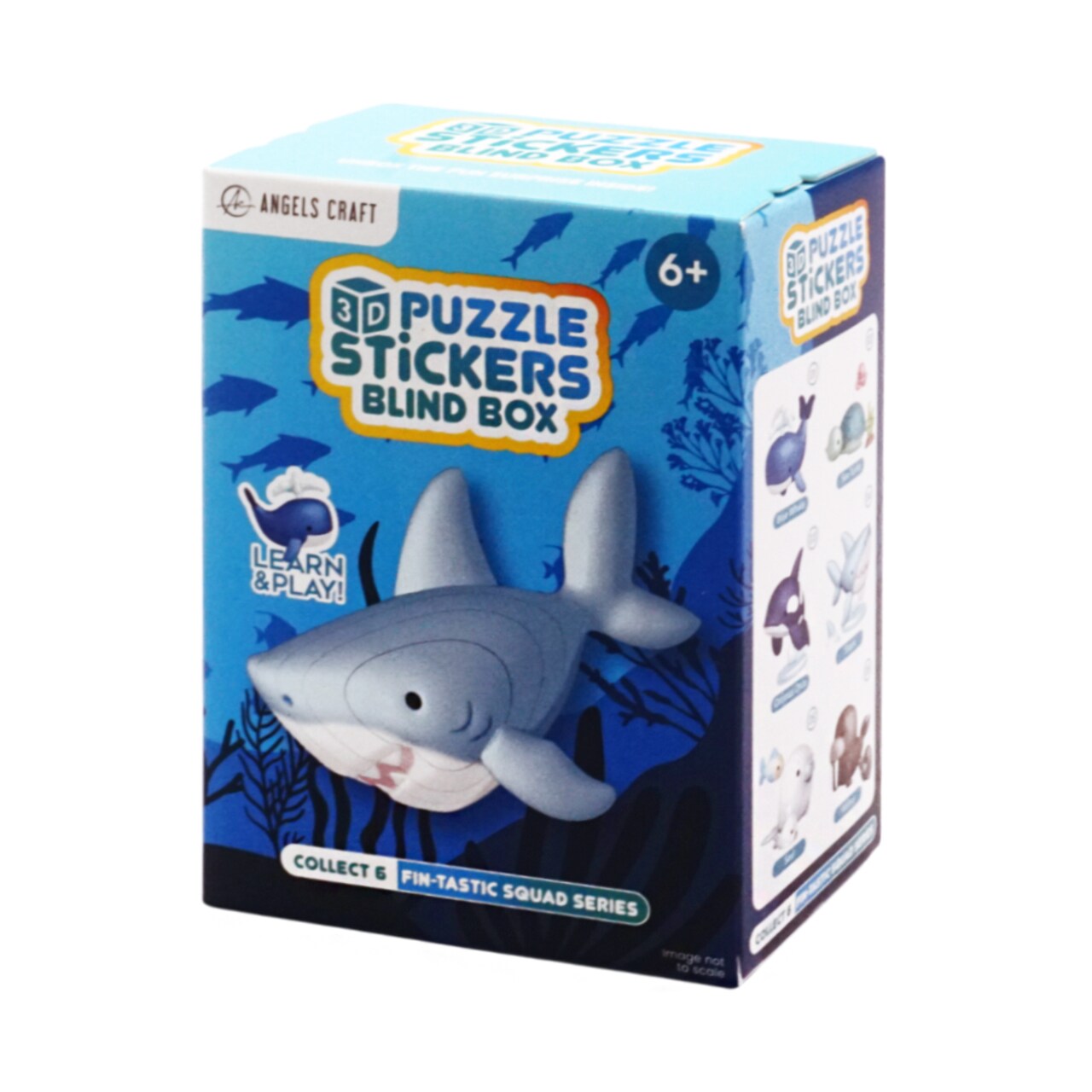 Angels Craft 3D Puzzle Stickers Blind Box – Collectible 3D Sticker Puzzles | Jungle, Dino, Legends, Street & Fin-tastic Squads | 6 Designs per Series | Ages 6+